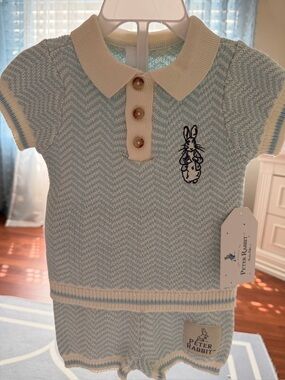 NWT Peter Rabbit baby Knit Outfit sz 12 months